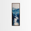 Blue Mountains, mountain painting, landscape painting, extra wide art, panoramic art, minimalist art, Canvas Print
