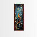 Fantasy Sea Creature, koi fish painting, moody art, whimsical art, wabi sabi art, framed canvas print, vertical wall art
