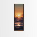 Ocean Sunset, Coastal Painting, Seascape Art, Canvas Print, Nautical Decor, Vertical Wall Art, Beach House Art
