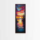 Ocean Waves, Pink Orange Sunset, Coastal Wall Art, Canvas Print, Surf Wall Art, Above Couch Art, Beach House Art