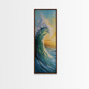 Ocean Wave, Seascape Painting, Framed Canvas Print, Coastal Landscape Art, Nautical Decor, Blue and Green Wall Art