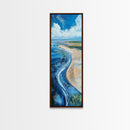 Coastal Shore, coastal landscape art, framed canvas print, Ireland painting, beach art, nautical decor, panoramic painting