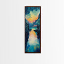 Moody Landscape Art, Sunset Painting, Smoky Mountain Art, Rustic Wall Art, Blue and Green Wall Art, Framed Canvas Print, Gift Idea