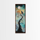 Raven Moon, dark angels wall art, framed canvas print, moody art, witch painting, gothic art, above bed wall art, celestial painting