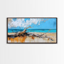 Seaside Driftwood, Nautical Wall Art, Rustic Decor, Coastal Wall Art, Beach House Art, Extra Wide Art, Canvas Print, Horizontal Wall Art