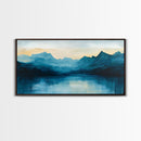 Moody Mountains, Blue Landscape, Panoramic Art, Canvas Print, Smoky Mountain Art, Extra Wide Art, Minimalist Art, Above Sofa Art