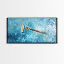 Wabi sabi art, minimalist art, framed canvas print, extra wide art, abstract painting, rustic wall art, textured blue wall decor