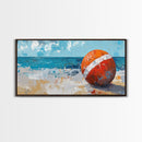 Lifeguard Buoy Painting, nautical decor, coastal wall art, ocean painting, framed canvas print, rustic art, beach house art