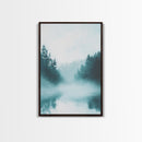 Misty Forest Painting, Pine Tree Art, Moody Landscape, Nature Wall Art, Tranquil Scenery, Green Wall Art, Canvas Print