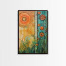 Sun and Nature, Botanical Prints, Sacred Geometry Wall Art, Moroccan Wall Art, Wabi Sabi Art, Canvas Print, Gift Idea