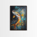 Vibrant Trout Art, Fly Fishing Art, Lake Tahoe Art, Rustic Wall Art, Nature Inspired Decor, Fisherman Gift, Canvas Print
