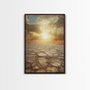 Golden Desert Sunrise Canvas Print, Southwest Wall Art, Nature Photography, Minimalist Landscape Art, Earthy Home Decor, Living Room Art