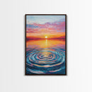 Ocean Ripple Canvas Print | Beach Sunset Painting | Seascape Wall Art | Coastal Decor | Living Room Wall Art | Vibrant Colors