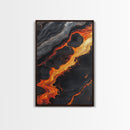 Molten Lava Flow Canvas Print Abstract Fire Art Modern Home Decor Dramatic Wall Artwork Industrial Style Accent Unique Gift Idea