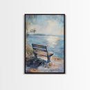 Serene Bench Canvas Print Lakeside Tranquility Peaceful Landscape Wall Art Cozy Home Decor Living Room Relaxation Gift