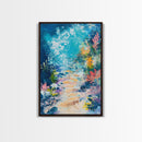 Underwater Fantasy Canvas Print Ocean Reef Wall Art, Abstract Sea Life Painting, Coastal Home Decor, Nautical Art, Beach House Decor