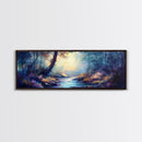 Enchanted Forest Stream Canvas Print Fantasy Landscape Wall Art Mystical Nature Decor Living Room Artwork Whimsical Tree Art