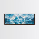 Iceberg Mountain Reflection Canvas Print, Arctic Nature Wall Art, Cool Blue Home Decor, Large Landscape Painting, Modern Office Art