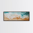 Coastal Beach Waves Painting, Serene Ocean Art, Abstract Shoreline Wall Decor, Neutral Beach House Decor, Modern Living Room Art