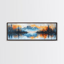 Reflective Lake Canvas Print Serene Mountain Art, Tranquil Water Painting, Fall Nature Wall Decor, Rustic Artwork, Large Wall Art