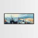 Wild Prairie Landscape Framed Canvas Print Rustic Nature Art, Modern Country Wall Decor, Warm Earth Tone Painting, Farmhouse Style