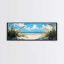 Tranquil Ocean Beach View Canvas Print, Coastal Wall Art, Blue Nautical Decor, Modern Seascape Painting, Beach House Decor