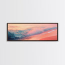 Pink Ocean Waves Canvas Print Coastal Wall Art, Beach Sunset Artwork, Modern Seascape Painting, Home Decor, Living Room Art