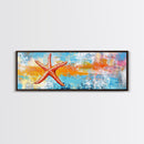 Starfish, Beach Themed Wall Art, Ocean Life Painting, Coastal Decor, Framed Canvas Print, Nautical Style, Living Room Artwork
