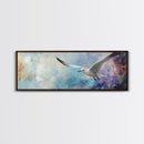Seagull, Flight, Sky, Freedom, Canvas Print, Coastal Bird Art, Minimalist Nature Painting, Serene Wall Art, Neutral Home Decor