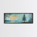 Solitary Tree, Abstract Nature, Textured Painting, Framed Canvas Print, Rustic Wall Art, Cozy Cabin Decor, Office Wall Decor
