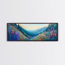 Mountain Wildflowers, Vibrant Landscape Art, Nature Painting, Cabin Wall Decor, Springtime Art, Living Room Print, Canvas Print