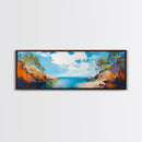 Golden Coast Sunset Framed Canvas Print Bold Landscape Painting, Seaside Scene, Impressionist Coastal Wall Art, Living Room Decor