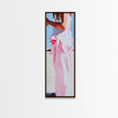 Feminine Dress Art, Elegant Fashion Print, Pastel Aesthetic, Framed Canvas Print, Chic Home Decor, Bedroom Wall Art, Minimalist Style
