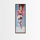 Desert Bloom, Floral Art, Pink and White Aesthetic, Framed Canvas Print, Minimalist Wall Art, Southwest Decor, Boho Home Accent