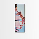 Sunlit Poolside, Elegant Woman Art, Minimalist Feminine Decor, Summer Painting, Warm and Serene Aesthetic, Framed Canvas Print