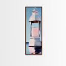 Lantern Glow, Nautical Artwork, Cozy Ambiance, Minimalist Coastal, Canvas Print, Beach House Wall Art, Warm Aesthetic, Living Room Decor