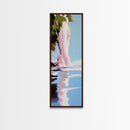 Water Reflection, Abstract Tree, Surreal Nature, Framed Canvas Print, Tranquil Wall Art, Soft Blue and Pink, Living Room Wall Art Print