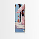 Pink Paradise, Coastal Retreat, Tropical Art, Canvas Print, Living Room Wall Art, Vacation Vibes, Minimalist Decor, Pastel Art