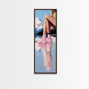 Reflective Lake, Surreal Landscape, Modern Nature Art, Framed Canvas Print, Minimalist Mountain, Living Room Wall Art, Soft Pastel Tones