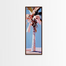 Palm Tree, Coastal Breeze, Tropical Aesthetic, Framed Canvas Print, Beach House Decor, Minimalist Painting, Living Room Art, Gift