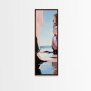 Coastal Rock, Ocean Reflections, Framed Canvas Print, Seaside Cliff Art, Beach House Decor, Minimalist Seascape, Relaxing Wall Art