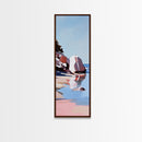 Zen Reflections, Water Inspired Art, Minimalist Beach Scene, Tranquil Nature Painting, Relaxing Decor, Modern Framed Canvas Print