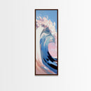 Ocean Wave, Abstract Seascape, Framed Canvas Print, Coastal Aesthetic, Modern Minimalist, Living Room Decor, Nautical Wall Art