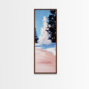 Winter Landscape, Snowy Trees, Blue Sky, Framed Canvas Print, Minimalist Art, Modern Decor, Living Room Wall Art, Christmas Aesthetic