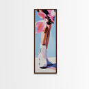 White Cowboy Boots, Boho Fashion, Stylish Art, Framed Canvas Print, Western Wall Decor, Country Chic, Dressing Room Artwork, Gift Idea