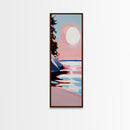 Sunset Beach, Ocean Landscape Painting, Warm Coastal Colors, Abstract Water Reflection, Modern Art, Canvas Print, Living Room Wall Art