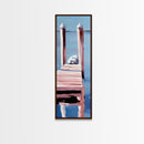 Dock Reflection, Calm Waters, Nautical Aesthetic, Serene Landscape, Coastal Home Decor, Minimal Framed Canvas Print, Tranquil Vibes