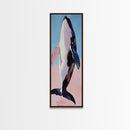 Jumping Whale, Ocean Waves, Marine Life, Canvas Print, Nautical Wall Art, Beach House Decor, Blue Coastal Art, Living Room Wall Art