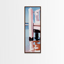 Dockside Reflection, Wooden Pier, Nautical Vibes, Framed Canvas Print, Coastal Art, Beach Home Decor, Minimalist Art, Bathroom Wall Art