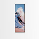Ocean Wave Art, Coastal Surf Print, Pastel Beach Decor, Framed Canvas Print, Nautical Wall Art, Seascape Painting, Bathroom Wall Decor